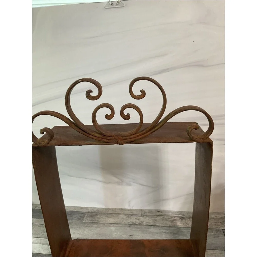 Vintage Wrought Iron Box Shelves Rustic Look. See Pic For Measurements